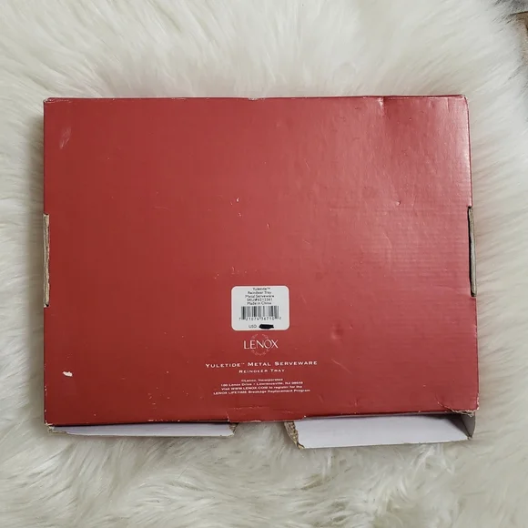 Vintage Lenox Yuletide Metal Reindeer Servewear Tray - Picture 11 of 12